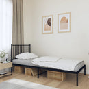 vidaXL fekete fém ágykeret fejtámlával 90 x 200 cm