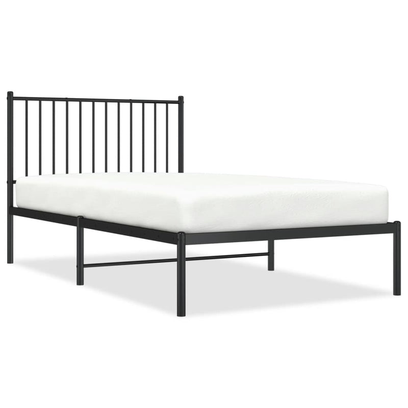vidaXL fekete fém ágykeret fejtámlával 100 x 190 cm