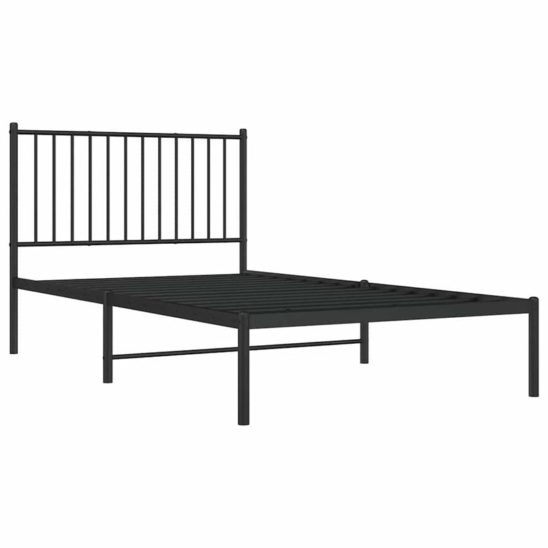 vidaXL fekete fém ágykeret fejtámlával 100 x 190 cm
