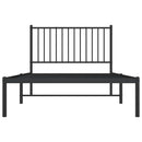 vidaXL fekete fém ágykeret fejtámlával 100 x 190 cm