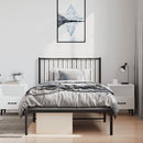 vidaXL fekete fém ágykeret fejtámlával 100 x 200 cm