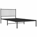 vidaXL fekete fém ágykeret fejtámlával 100 x 200 cm