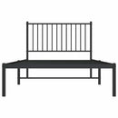 vidaXL fekete fém ágykeret fejtámlával 100 x 200 cm