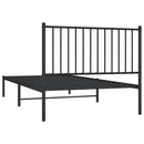 vidaXL fekete fém ágykeret fejtámlával 100 x 200 cm