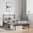 vidaXL fekete fém ágykeret fejtámlával 100 x 200 cm