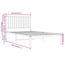 vidaXL fekete fém ágykeret fejtámlával 107 x 203 cm