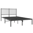 vidaXL fekete fém ágykeret fejtámlával 120 x 190 cm