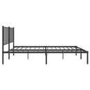 vidaXL fekete fém ágykeret fejtámlával 120 x 190 cm