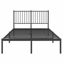vidaXL fekete fém ágykeret fejtámlával 120 x 200 cm