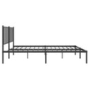 vidaXL fekete fém ágykeret fejtámlával 120 x 200 cm