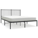 vidaXL fekete fém ágykeret fejtámlával 135 x 190 cm