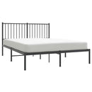 vidaXL fekete fém ágykeret fejtámlával 135 x 190 cm