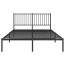 vidaXL fekete fém ágykeret fejtámlával 135 x 190 cm