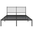 vidaXL fekete fém ágykeret fejtámlával 140 x 190 cm