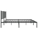 vidaXL fekete fém ágykeret fejtámlával 140 x 190 cm