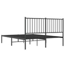 vidaXL fekete fém ágykeret fejtámlával 140 x 190 cm
