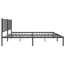 vidaXL fekete fém ágykeret fejtámlával 150 x 200 cm