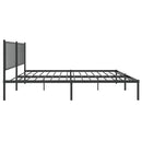 vidaXL fekete fém ágykeret fejtámlával 160 x 200 cm