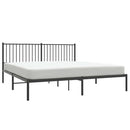 vidaXL fekete fém ágykeret fejtámlával 183 x 213 cm