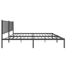 vidaXL fekete fém ágykeret fejtámlával 183 x 213 cm