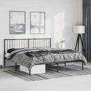 vidaXL fekete fém ágykeret fejtámlával 183 x 213 cm