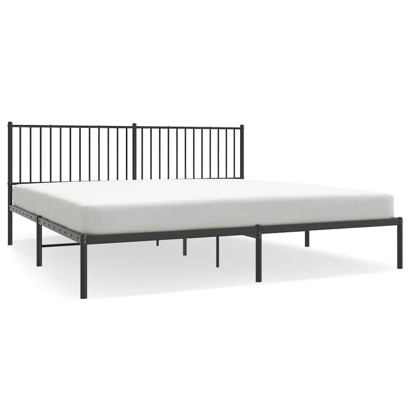 vidaXL fekete fém ágykeret fejtámlával 193 x 203 cm