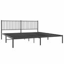 vidaXL fekete fém ágykeret fejtámlával 193 x 203 cm