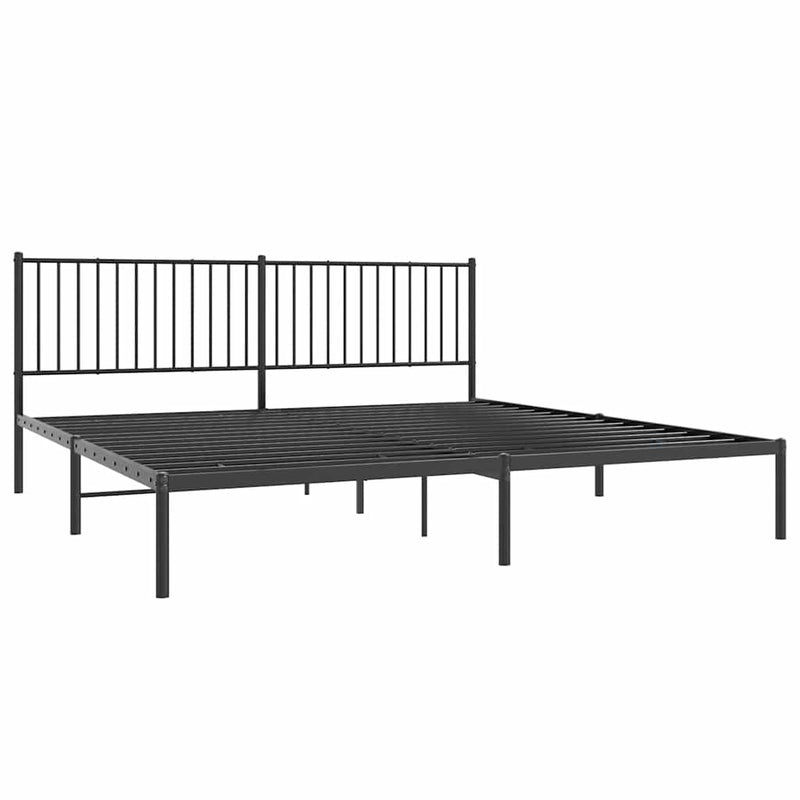 vidaXL fekete fém ágykeret fejtámlával 193 x 203 cm