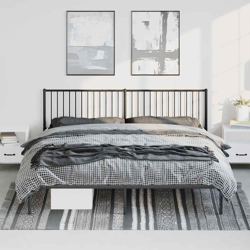 vidaXL fekete fém ágykeret fejtámlával 193 x 203 cm