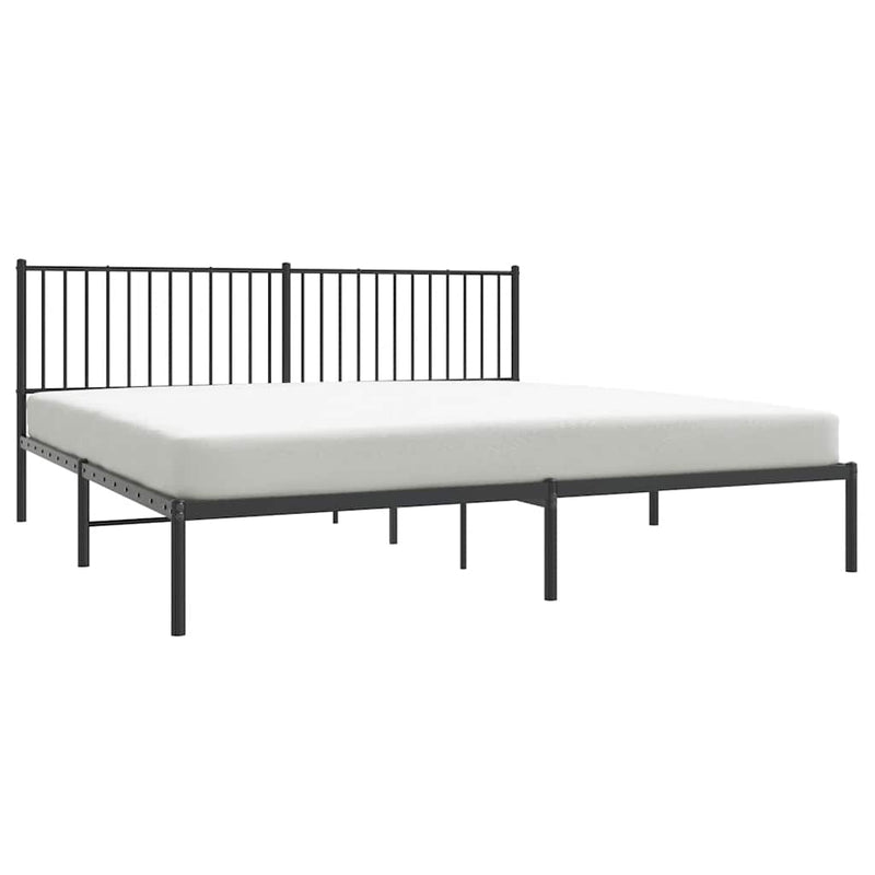 vidaXL fekete fém ágykeret fejtámlával 193 x 203 cm