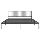 vidaXL fekete fém ágykeret fejtámlával 193 x 203 cm