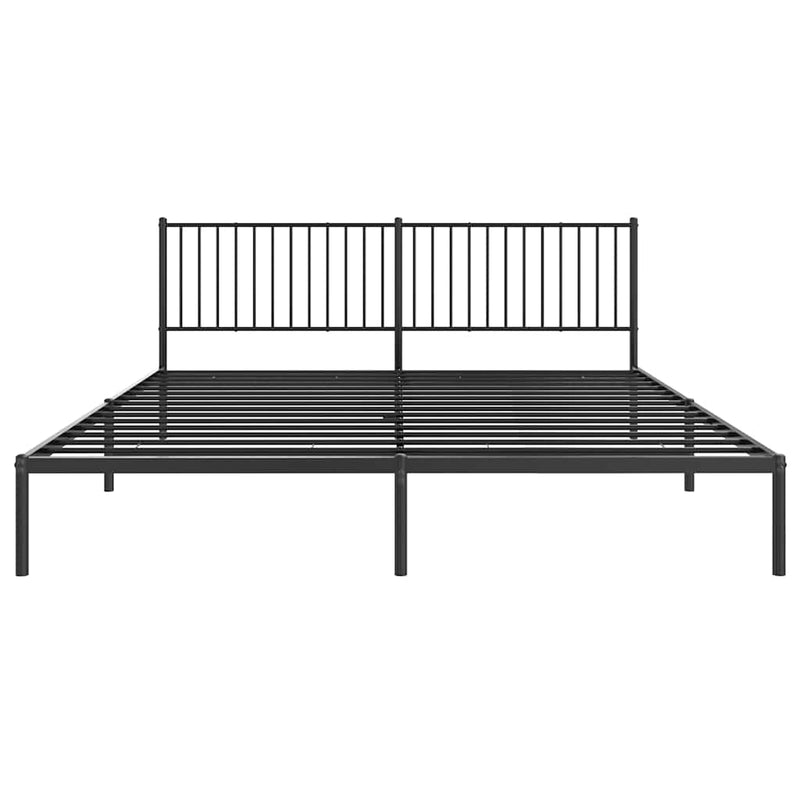 vidaXL fekete fém ágykeret fejtámlával 193 x 203 cm