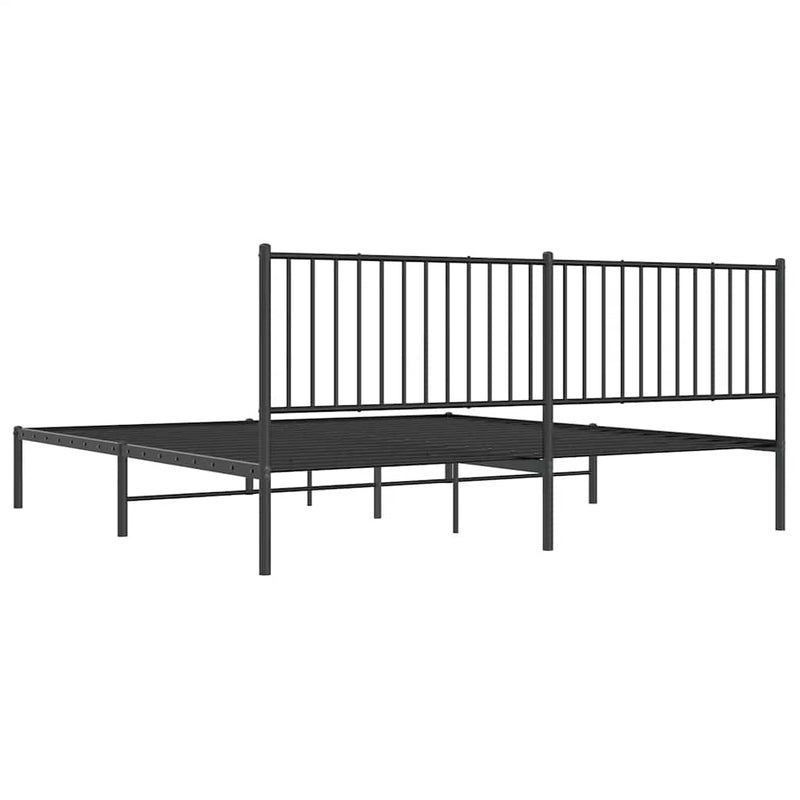 vidaXL fekete fém ágykeret fejtámlával 193 x 203 cm