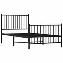 vidaXL fekete fém ágykeret fej- és lábtámlával 90 x 190 cm
