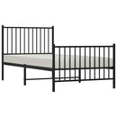 vidaXL fekete fém ágykeret fej- és lábtámlával 90 x 190 cm