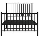 vidaXL fekete fém ágykeret fej- és lábtámlával 90 x 190 cm