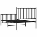 vidaXL fekete fém ágykeret fej- és lábtámlával 90 x 190 cm