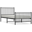 vidaXL fekete fém ágykeret fej- és lábtámlával 90 x 200 cm
