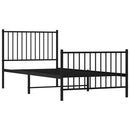 vidaXL fekete fém ágykeret fej- és lábtámlával 90 x 200 cm