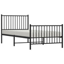vidaXL fekete fém ágykeret fej- és lábtámlával 90 x 200 cm