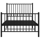 vidaXL fekete fém ágykeret fej- és lábtámlával 90 x 200 cm