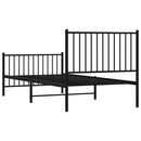 vidaXL fekete fém ágykeret fej- és lábtámlával 90 x 200 cm
