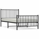 vidaXL fekete fém ágykeret fej- és lábtámlával 100 x 190 cm