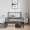 vidaXL fekete fém ágykeret fej- és lábtámlával 100 x 190 cm