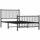 vidaXL fekete fém ágykeret fej- és lábtámlával 100 x 190 cm