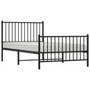 vidaXL fekete fém ágykeret fej- és lábtámlával 100 x 190 cm