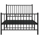 vidaXL fekete fém ágykeret fej- és lábtámlával 100 x 190 cm