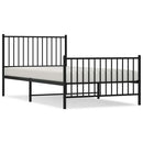 vidaXL fekete fém ágykeret fej- és lábtámlával 100 x 200 cm