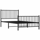 vidaXL fekete fém ágykeret fej- és lábtámlával 100 x 200 cm