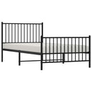 vidaXL fekete fém ágykeret fej- és lábtámlával 100 x 200 cm